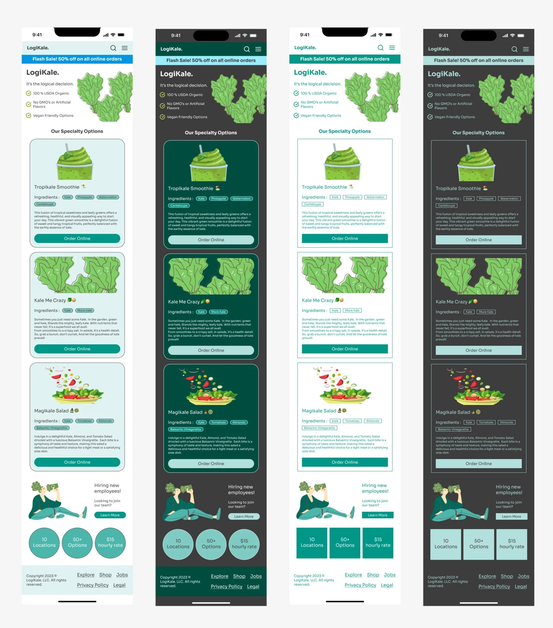 Variables - Mobile view