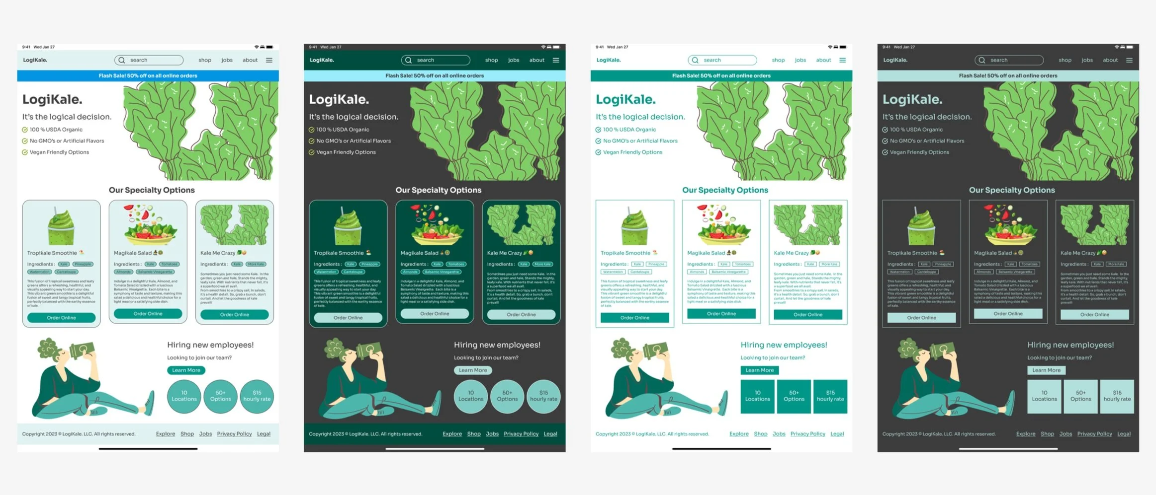 Variables - Tablet view