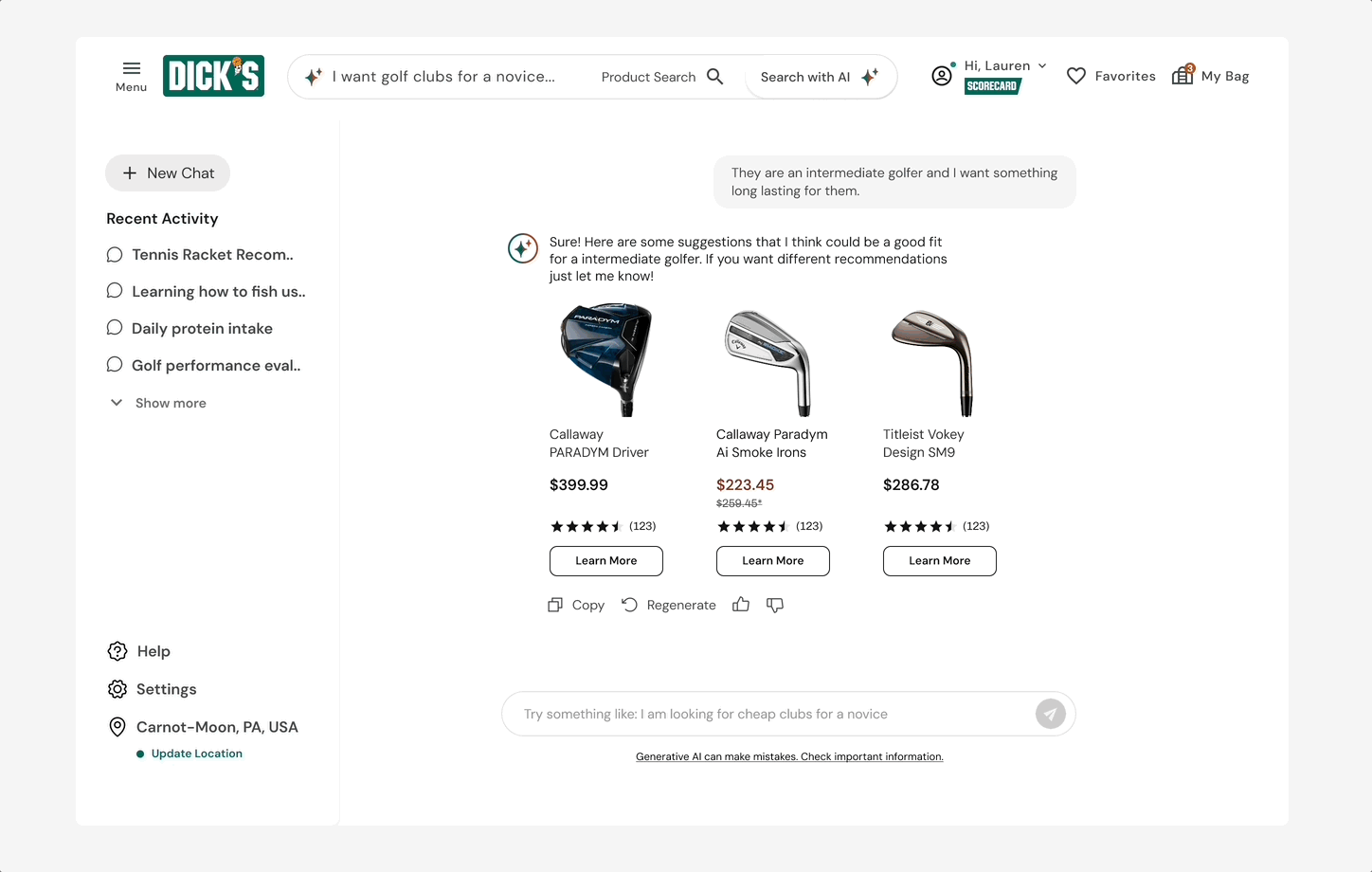 Final AI search experience demo