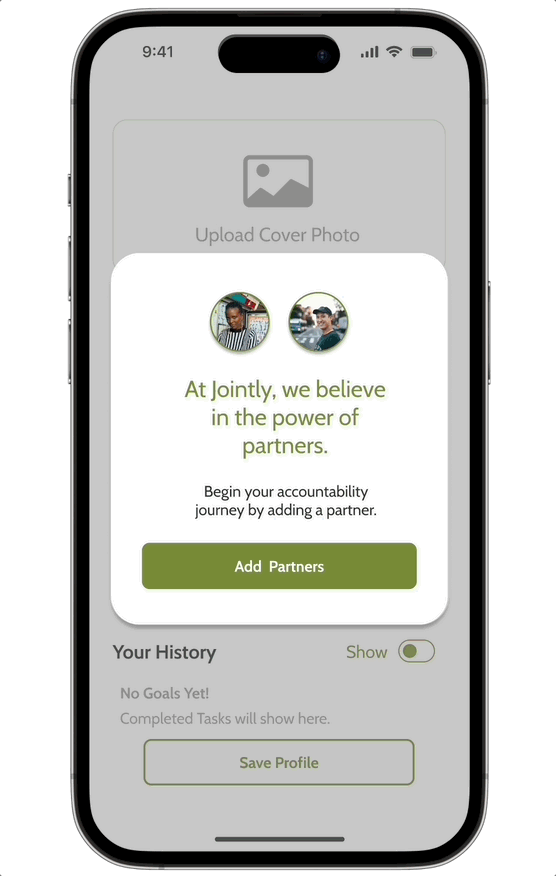 Partner pairing and check-in animation